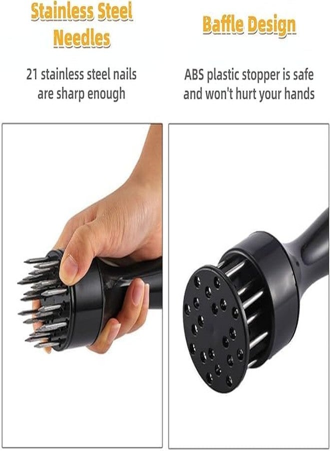 GNOLY Meat Tenderizer Tool with 21 Stainless Steel Blades - Heavy Duty Handheld Meat Mallet for Steak, Chicken, Pork, and More - Easy to Use and Clean - Image 3